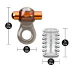Stay Hard Vibrating Cock Ring Set With Sleeve Textured Sheath - Image 3
