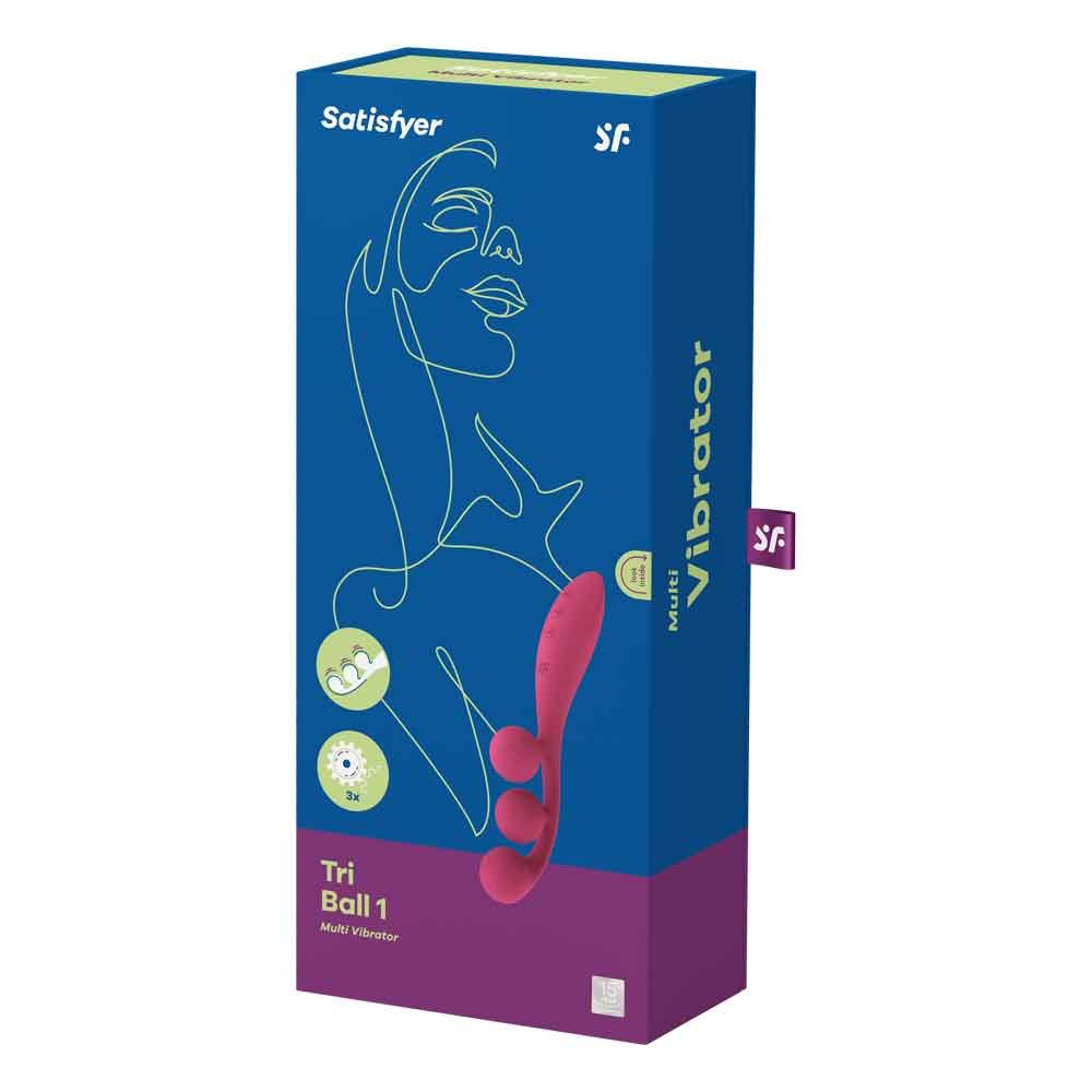 Tri Ball 1 Lay on Vibrator - Red image 0 Tri Ball 1 Lay on Vibrator - Red - Image 1