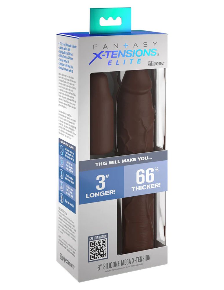 Fantasy X-Tensions Elite 9 Inch Sleeve With 3 Inch Plug - Brown image 0 Fantasy X-Tensions Elite 9 Inch Sleeve With 3 Inch Plug - Brown - Image 1