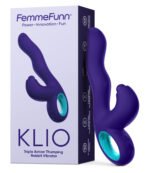 Klio Triple Action Thumping Rabbit Vibrator - Dark Purple - Image 7