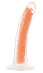 Neo Elite Glow in the Dark - Lavo - 7 Inch Silicone Dual Density Dildo - Neon Orange - Image 4